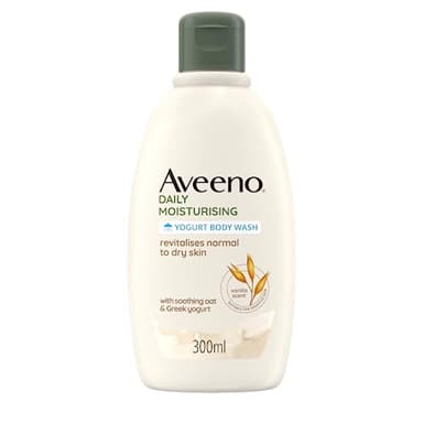 Aveeno Daily Moisturising Bagno Doccia Allo Yogurt, Bagnoschiuma idratante senza sapone, Docciaschiuma al profumo di Vaniglia, Bagnodoccia per pelli sensibili con Avena e Yogurt Greco, 300 ml