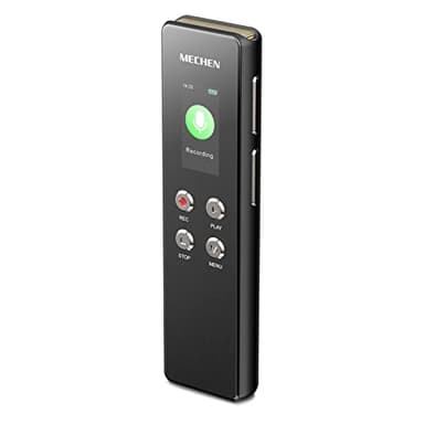 MECHEN Registratore vocale digitale da 128 GB, registrazione one-touch, controllo vocale, 1536 kbps, registratore vocale portatile con microfono, USB C, per interviste, classi/riunioni (V01)