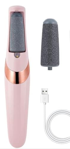 SQUADO - Pedicure Elettrico Professionale, Ricaricabile Pedicure per Lima del Piede con 2 Rullo Ricambio, 2 Velocità & Luci a LED, Attrezzi per Cura dei Piedi per Talloni Screpolati, Calli