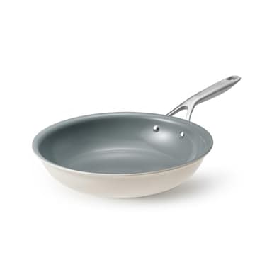BLAZANT Padella Antiaderente 28cm in Ceramica, Senza PTFE e PFOA, con Manico in Acciaio Incluso, Base SolidPlate per Induzione, Padelle per Tutti i Piani Cottura, per Cucina Familiare Quotidiana