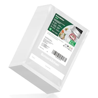 Bonsenkitchen Sacchetti Sottovuoto per Alimenti 100 Buste 15x25cm Sacchetti Sottovuoto - Sacchetti Sottovuoto Goffrati per Conservazione e Cottura degli Alimenti e Bollibili, VB3204