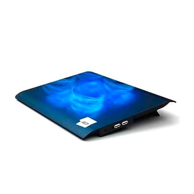 NK Base di raffreddamento per laptop - Ventola per computer portatile da 12 a 17" con supporto, 4 ventole silenziose, 2 porte USB, raffreddamento rapido, luce LED blu - Colore nero