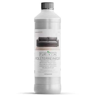 PURIVITA® Pulitore di Tappezzeria [750ml] - Detersivo per Lavatappeti - Prodotto per Pulire Divani in Tessuto, Materassi e Cuscini - Detergente Sedili Auto - Concentrato 1:30 - Senza APEO e Fosfati