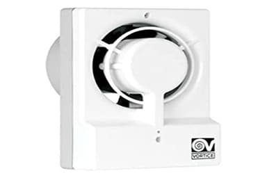 VORTICE M 10/4" T - Aspiratore Bagno 100mm e Cucina con Timer da Parete, Ventola Aspirazione Elicoidale a Basso Consumo Energetico, Rimuove Muffa e Umidità, Portata Massima 85 m3/h, 18,9x13,7x8,1cm