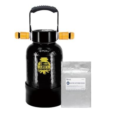Addolcitore d'acqua RV -16000 grani portatile, sistema di filtraggio dell'acqua dura ammorbidito per camper, barche, autolavaggi mobili, idropulitrici (addolcitore d'acqua nero-camper)
