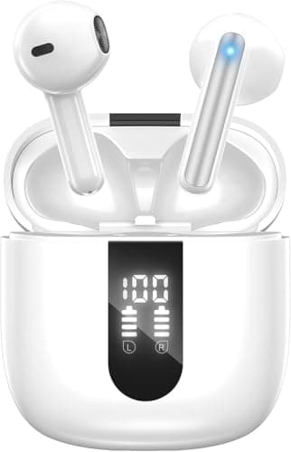 Cuffie Bluetooth, Auricolari Bluetooth 5.4 In Ear Stereo con 4 Microfono ENC, 60 Ore Cuffiette Wireless Cancellazione Rumore, IP5 Auricolare per iPhone e Androide, Earbuds Usb C Sportive per PC TV