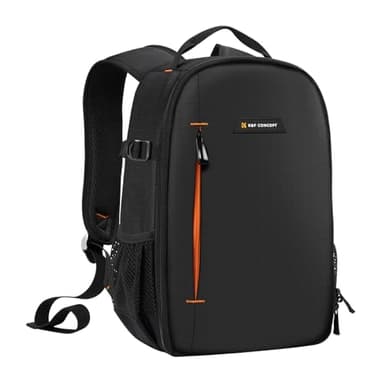 K&F Concept Zaino per fotografica, piccolo zaini per macchina fotografica impermeabile leggero e compatto Borsa per fotocamera con apertura a 180° per fotocamera DSLR SLR 10L