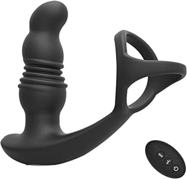 Sumeber 3 IN 1 Vibratore Anale con Anello per Pene, Giocattoli Sessuali Anali Maschili con 10 Modalità di Spinta e Vibrazione, Giocattoli SessualiVibratore