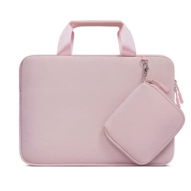 MOSISO 15 Pollici Custodia Borsa, Porta PC Laptop Compatibile con MacBook Air 15 Pollici M4 M3 M2 2025 2024 2023, Dell XPS, Borsa Computer Neoprene Maniglia&Borse Piccola Staccabile, Rosa