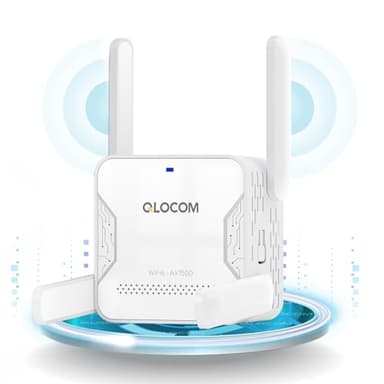 QLOCOM 2025 Nuova Ripetitore WiFi 6, Amplificatore Wifi Potente per Casa AX1500 Dual Band 5GHz & 2.4GHz, Extender con 1 Porta Ethernet, Compatibile con Modem Router
