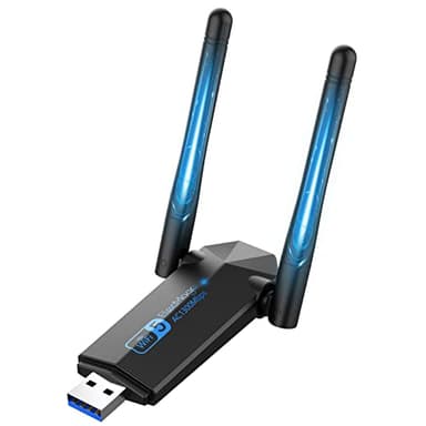 Chiavetta Wifi per PC Fisso 1300Mbps, ElecMoga Adattatore WiFi USB Dual Band 5GHz/867Mbps + 2.4GHz/400Mbps Adattatore Wireless USB 3.0 2x5dBi Antenne WiFi Dongle WiFi per Windows 11/10/7/XP/Mac OS X