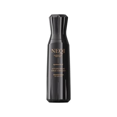 NEQI DIAMOND GLASS Styling Spray per capelli ricci anti-crespo 180ml - Ricci ben definiti ed elastici - Lunga durata, protezione dall'umidità, lucentezza radiosa - Made in Italy