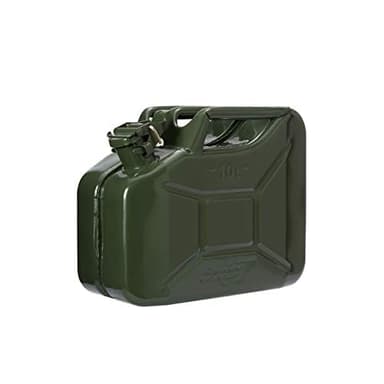 Oxid7®, tanica per carburante in metallo, con capacità di 10 l, di color verde oliva, con omologazione ONU, per benzina e diesel