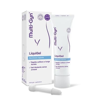 Multi-Gyn LiquiGel crema intimo Donna - Gel idratante Contro Secchezza Vaginale e Prurito. Ripristina il PH della Pelle con Ingredienti Naturali - Gel 50ml + applicatore