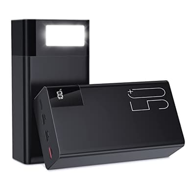 Power Bank 50000 mAh: 22.5W Batteria esterna a ricarica rapida con grande capacità e 5 uscite e 3 ingressi-Nero 25000 mAh×2