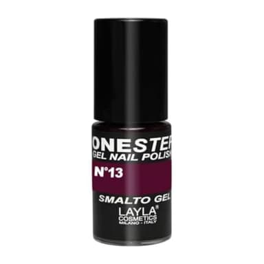 LAYLA ONE STEP Smalto Semipermanente in Gel 3-in-1 Veloce e Facile Applicazione Durata 3 Settimane Alta Pigmentazione Senza Strato di Dispersione 5ML Layla Cosmetics N.13 BLACK CHERRY (Rosso)