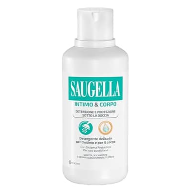 Saugella Detergente Intimo e Corpo, Uso Bagnoshiuma, Delicato Con Sistema Prebiotico, Estratto di Salvia e Acido Lattico per un Uso Quotidiano nel Rispetto del pH Fisiologico, 500 ml
