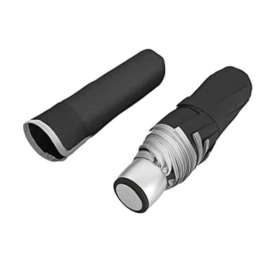 PERLETTI Ombrello Pieghevole Apertura Manuale Donna Uomo - Ombrello Antivento Piccolo da Borsa Viaggio Resistente Leggero - Ombrello Mini Compatto Tinta Unita - Diametro 98 cm (Nero)