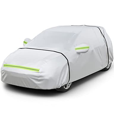 Favoto Telo Copriauto Invernale Felpato da Esterno Impermeabile Telo per Auto per Berlina 2 Volumi Realizzato in PEVA+Cotone con Zip, Resistente ad Acqua Polvere Neve Sole Freddo (435x180x160cm)
