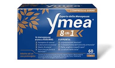 Ymea 8 in 1 Integratore Alimentare Esperto della Menopausa, Ottime Contro gli 8 Disturbi Più Comuni della Menopausa, Supporta il Metabolismo e la Salute delle Ossa, 60 Compresse
