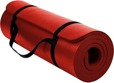 TechFit Fitness Tappetino Yoga Professionale - Ideale per Palestra in Casa, Esercizi del Pavimento, Campeggio, Stretching, Pilates 10 mm, Rosso