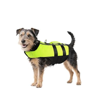 NAMSAN Giubbotto Salvagente per Cani Regolabile Salvagente Cane con Striscia Riflettente Verde - S