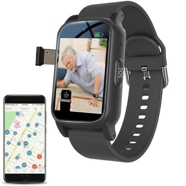 Orologio Smart con Rilevamento di Caduta-Bracciale Allarme Persona Age,Braccialetto di Posizionamento GPS,Orologio Collegato IP67 con Video, Voce E Messaggio SOS, Georeperage