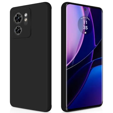 GiiYoon Cover per Motorola Moto Edge 40 Custodia in Silicone, Custodia Antiurto Case Sottile in Silicone TPU con Strato Interno in Fibra e Protezione della Fotocamera, Nero
