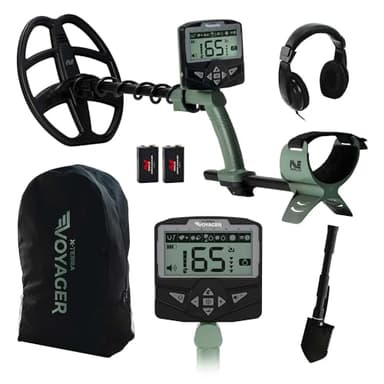 Minelab X-Terra Voyager All-Terrain Professional Pinpointing Metal Detector per Adulti con Bobina Impermeabile, 4 Modalità di Rilevamento (Kit Completo con Cuffie, Zaino, Pala Profonda)