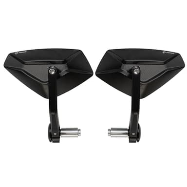 FENRIR Nero CNC Alluminio Specchietti Retrovisore Manubrio Moto Omologati end bar, Specchi Antiriflesso per Cafe Racer Scrambler Monster Z900 Z650 CB650R CB750 MT03 GSX8S Tuono