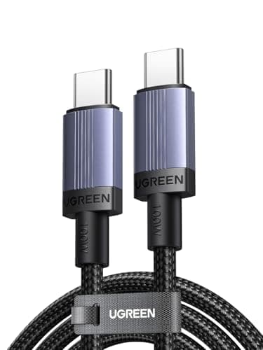 UGREEN Cavo USB C 100W PD 3.0, Type C Ricarica Rapida 20V 5A, Compatibile con MacBook, iPad Air, ASUS, HP, iPhone 16/15 Plus Pro Max, Galaxy S25/24, Pixel 9/8. 1M