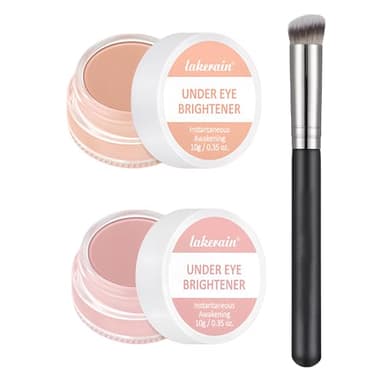 2 Pezzo Under Eye Brightener Correttore Occhiaie(10g x 2) + Pennelli per Il Trucco,Correttore Occhiaie Coprente, lluminante Sotto Gli Occhi, Copertina Dark Circles