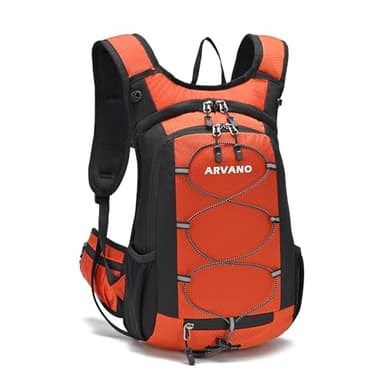 Arvano Zaino Bicicletta, Leggero Zaino Bici per Uomo e Donna 15L Zainetto Ciclismo Zaino per Idratazione per Enduro Mountain Bike Corsa MTB Running (Arancione)