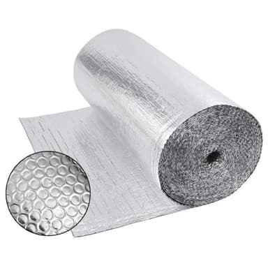 Dripex Isolante Termico 60cm x 10m, Isolante Radiatori di Alluminio Bifacciale a Bolle 4mm, Pannello Termoriflettente per Pareti dei Termosifoni, Porte, Finestre, Pavimenti, Tetti