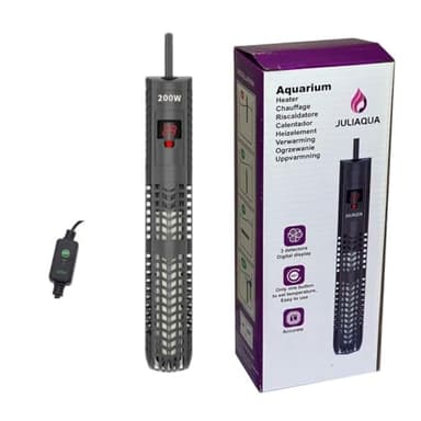 JULIAQUA - Riscaldatore per Acquario Riscaldamento dell'acquario con Display a Temperatura Ecologica Riscaldatore Regolabile (200 W)