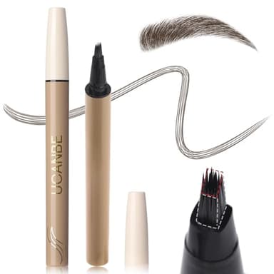 UCANBE Matita Sopracciglia Waterproof, Matita Sopracciglia Microblading, Penna Sopracciglia Effetto Pelo con Pennello Angolato, Pennello Morbido, Trucco Naturale per Sopracciglia (Marrone Scuro)