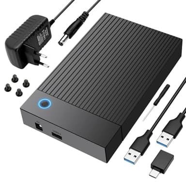 Gbformat Docking Station per Dischi Rigidi, 6 Gbps USB 3.0 SATA HDD Adattatore per Dischi Rigidi SATA HDD/SSD da 2,5/3,5 Pollici con Alimentatore da 12 V/2 A, UASP