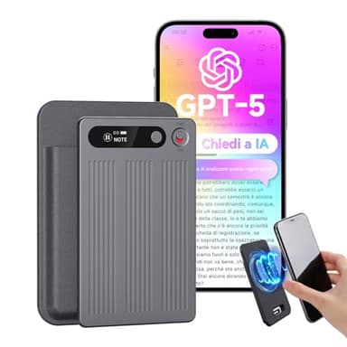 NUASI Registratore Vocale AI con Memoria 64GB - Trascrizione e Riassunto Automatico, Oltre 80+ Lingue, Registratore Digitale Professionale per Riunioni/Lezioni/Interviste, Controllo App, con Custodia​