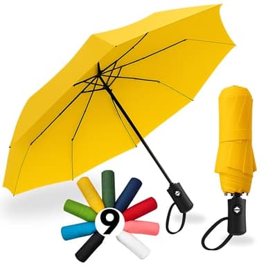 drytogo Ombrello pieghevole I apertura e chiusura automatica I resistente al vento, impermeabile e compatto I ombrello da viaggio leggero con manico antiscivolo I perfetto per uomo e donna