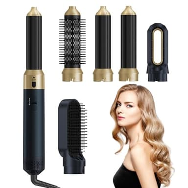 Journeyside Spazzola ad Aria Calda per Capelli 5 in 1, 1000 W Airstyler Asciugacapelli Multifunzione per Styling, 3 Temperature Regolabili, Spazzola per Asciugare, Volumizzare, Lisciare,Blu