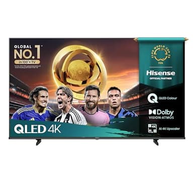 Hisense TV 43" QLED 4K 2025 43E78Q, Smart TV VIDAA U8, Dolby Vision, HDR 10+, Game Mode Plus, Dolby Atmos, Alexa Built-in, VIDAA Voice, Tuner DVB-T2/S2 HEVC 10, lativù 4K, 43'', 2025 QLED 60Hz