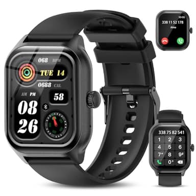 zaisia Smartwatch Uomo Donna con Chiamare/Rispondere, 2.01" Molteplici modalità Sportive Orologio Smartwatch con Contapassi/Sonno/Cardiofrequenzimetro, IP68 Orologio Intelligente per Andorid iOS