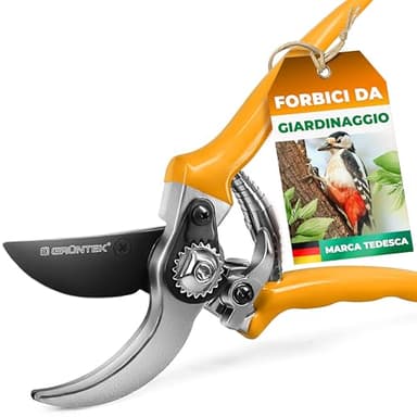 GRÜNTEK Forbici Cesoie da Potatura Giardino Professionali Specht (Lama 55 mm). Forbici da Giardinaggio Forgiate in Teflon antiaderente Alta Qualità