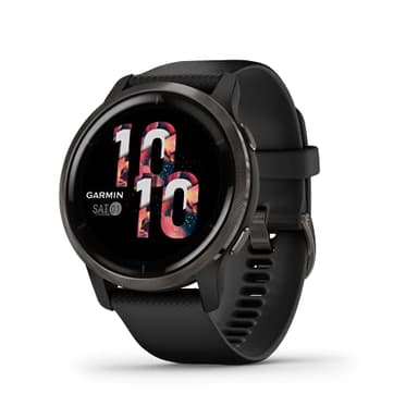 Garmin Venu 2, Smartwatch AMOLED 1,3", Cassa da 45mm, Autonomia 11 giorni, Garmin Pay, Musica, +25 Sport, GPS, Cardio, SpO2 (Slate & Black) (Ricondizionato)