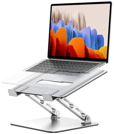 Babacom Supporto PC Portatile Ergonomico da Scrivania, Laptop Stand con Supporto a Doppia Asta e Altezza Regolabile, Porta PC Portatile Ventilato Antiscivolo Compatibile con MacBook Air Pro (10-16")