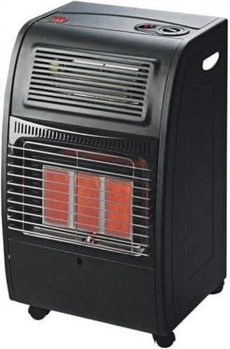 BRICOZONE Stufa Catalitica A Gas Gpl Con Infrarossi 4200W Con Ventilazione Turbo 1500W 3 Livelli Di Potenza Con Sicurezza Ods E Ffd Per Ambienti Fino A 80 Mq Con Ruote Design Compatto Nero Opaco