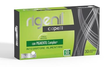 Benefit - RIGENIL CAPELLI CPR, Integratore Alimentare per Capelli, Formula Brevettata con Pigmentil Complex, Anticaduta e Anti Capelli Bianchi, 30 Compresse
