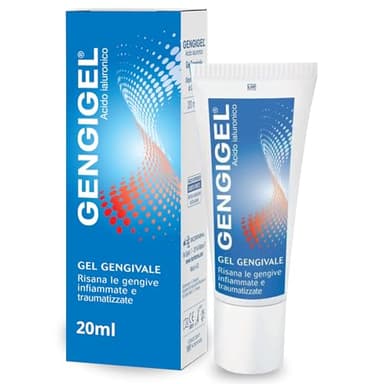 Gengigel Gel con Acido Ialuronico, Trattamento per Gengive Infiammate, 20 ml, Dispositivo Medico, Senza Clorexidina