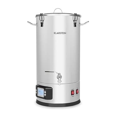 Klarstein Maischfest - Kit Birra Artigianale Completo, Fermentatore 2 Livelli di Potenza: 1500/3000 W, Kit Completo 5 Pezzi, Display LCD, Rubinetto, Acciaio Inox, 30 Litri