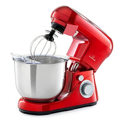 Klarstein Bella Pico 2G - Robot da Cucina, Mixer, Impastatrice, 1200 W / 1,6 PS, 6 Livelli, Sistema di Miscelazione Planetario, Ciotola in Acciaio Inox da 5L, Rosso